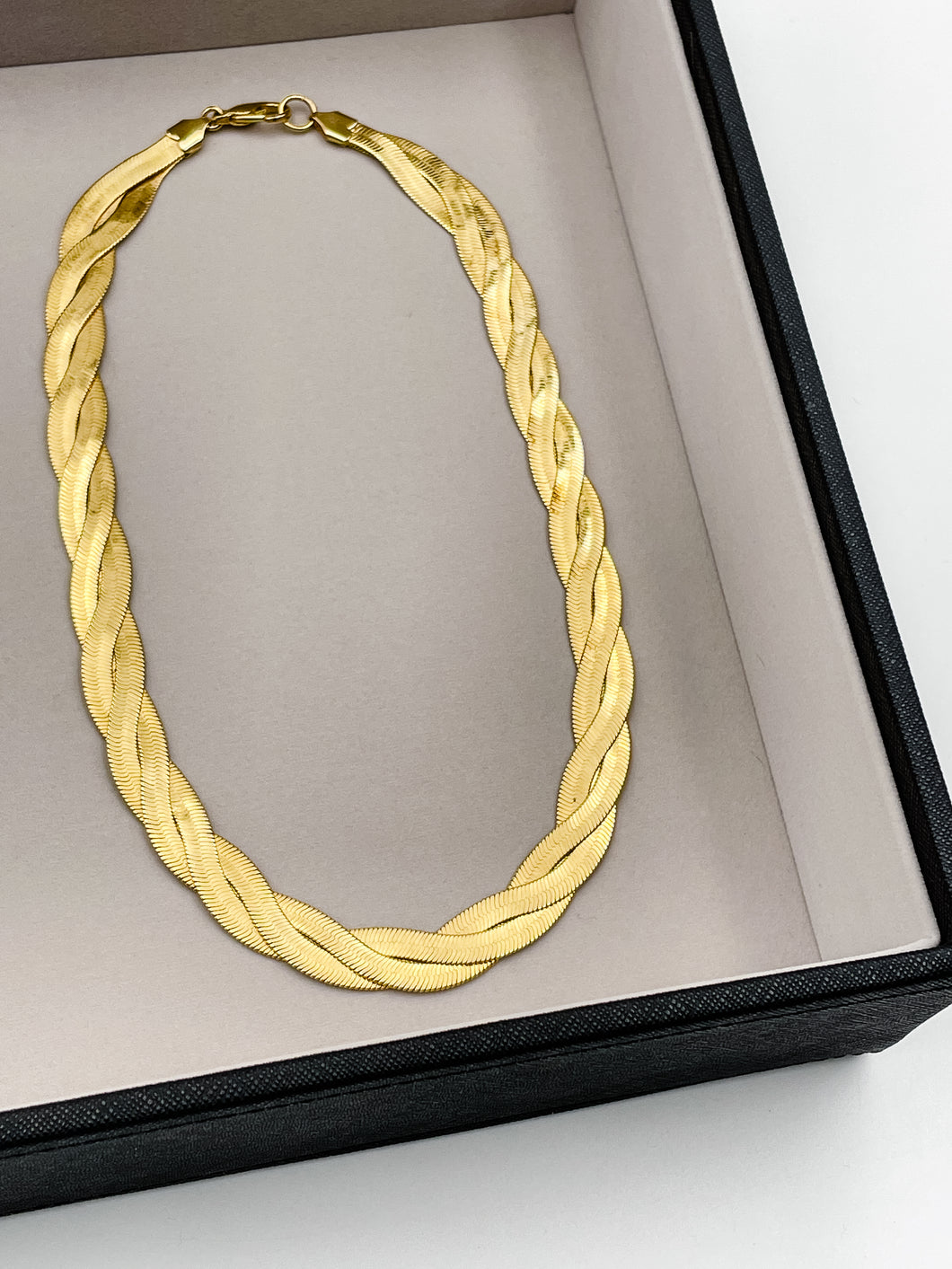 Vintage 1980's Gold-Tone Herringbone Necklace