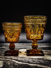 Load image into Gallery viewer, Vintage 1960&#39;s Amber Indiana Glass, Park Lane Wine Goblet, Set of 7
