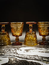 Load image into Gallery viewer, Vintage 1960&#39;s Amber Indiana Glass, Park Lane Water Goblet, Set of 4
