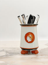 Load image into Gallery viewer, Vintage Handpainted Trojan Pen Holder
