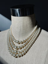 Load image into Gallery viewer, Vintage Graduated 4 Strand Faux Pearl Necklace
