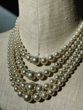 Load image into Gallery viewer, Vintage Graduated 4 Strand Faux Pearl Necklace
