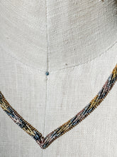 Load image into Gallery viewer, Vintage Sterling Silver 1930&#39;s Tri-Tone Riccio V Necklace
