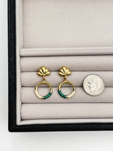 Load image into Gallery viewer, Vintage 14k Gold + Enamel Earrings
