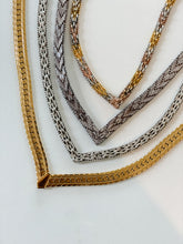 Load image into Gallery viewer, Vintage Sterling Silver 1930&#39;s Tri-Tone Riccio V Necklace
