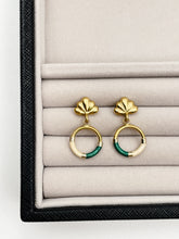 Load image into Gallery viewer, Vintage 14k Gold + Enamel Earrings
