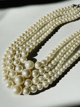 Load image into Gallery viewer, Vintage Graduated 4 Strand Faux Pearl Necklace
