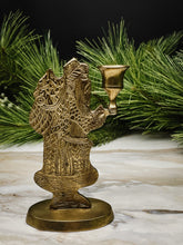 Load image into Gallery viewer, Vintage Solid Brass Santa Candlestick Holder
