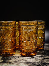 Load image into Gallery viewer, Vintage 1960&#39;s Amber Indiana Glass, Park Lane Short Tumbler, Set of 7
