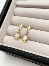 Load image into Gallery viewer, Vintage Opal + 14k Gold Earrings
