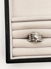 Load image into Gallery viewer, Vintage Sterling, 18k White Gold + Diamond Stacked Ring
