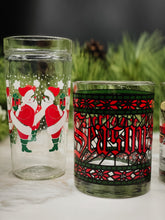 Load image into Gallery viewer, Signed Vintage Houze Seasons Greetings Double Old Fashioned Christmas Glasses, Set of 4
