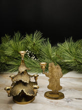 Load image into Gallery viewer, Vintage Solid Brass Santa Candlestick Holder
