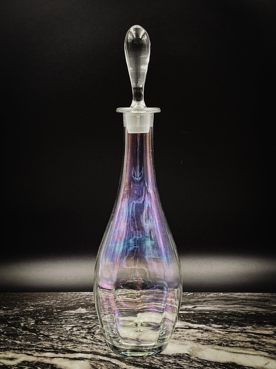 Vintage Iridescent Carnival Glass Decanter