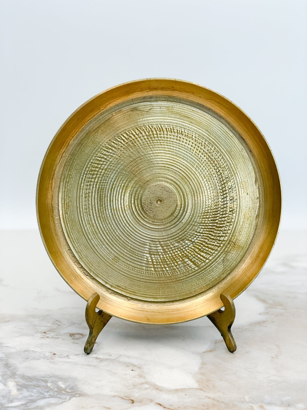 Vintage Rimmed Brass Tray