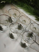 Load image into Gallery viewer, Vintage, Set of 6, Spode Gold Rimmed Double Old Fashioned Christmas Glasses
